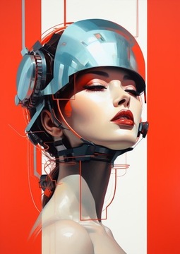 Plakat abstrakcyjny, futurystyczny 50x70