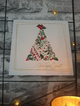 kartka świąteczna ręcznie malowana