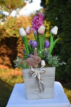 Stroik Wielkanocny Hiacynt i tulipany gum. wz 018