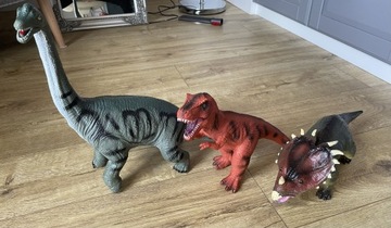 Dinozaury gumowe zabawki XL 3 sztuki