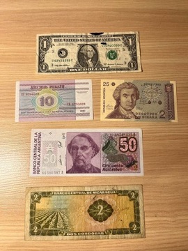 Zestaw banknotów 5 szt- świat