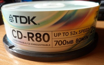 Płyty CD-R80 700 MB 80 speed 52x TDK