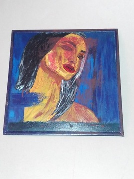 Obrazek olejny vintage obraz rero Kobieta