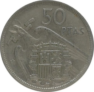 Hiszpania 50 pesetas 1959, KM#788