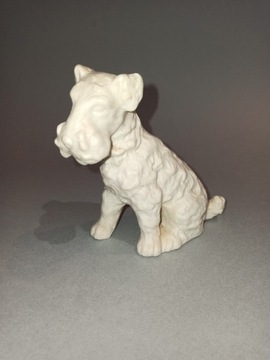Fox terier figurka porcelanowa vintage pies piesek 
