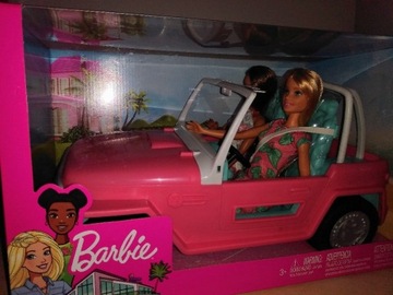 Nowy zestaw - 2 lalki Barbie + jeep