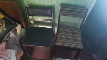 Stare krzesła materiałowe skórzane przedwojenne