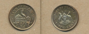 UGANDA 50 cents centów 1976 r.