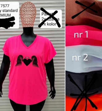 Bluzka damska neon róż 2XL/3XL