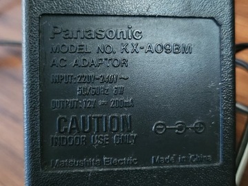 Zasilacz 12V Transformator Panasonic KX-A09BM