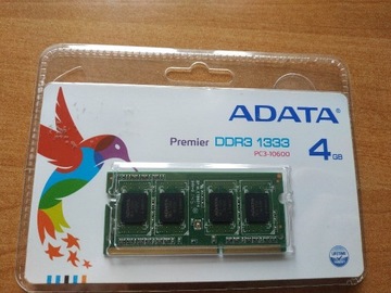 Pamięć SODIMM ADATA DDR3 1333 PC3-10600 4GB