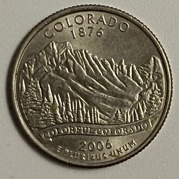 Rzadka Moneta USA QUARTER COLORADO 25 CENTÓW 2006