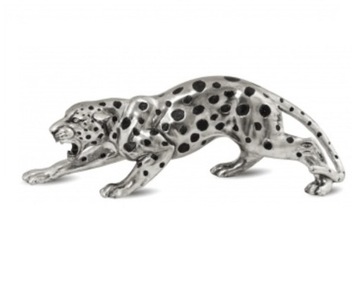 Figura lampart gepart/puma kropki srebrny Glamour