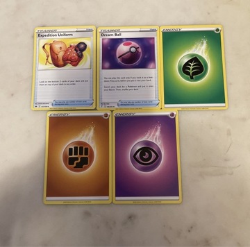 Energy x3 Trainer x2 karty kolekcjonerskie pokemon