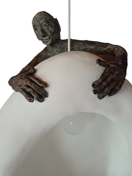 Lampa rzeźba wisząca Wabi Sabi hand made 