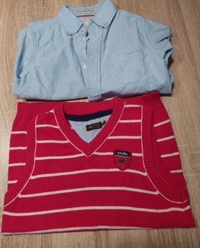 Cool Club błękitna koszula+ Endo czerwony pulower 