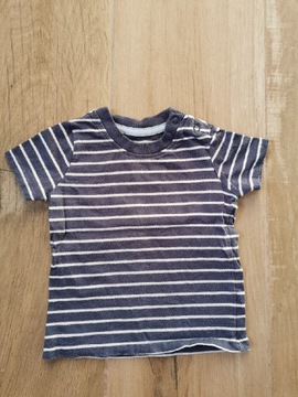 Koszulka, t-shirt, bluzka w paski, r. 68