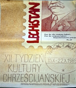 Plakat 1989 Lechistan Solidarność Lech Wałęsa org.