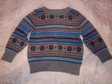 Sweterek +bezrękawnik dla chłopca 92 czapka gratis