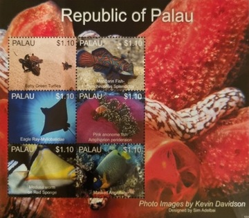 Fauna - Palau  - fauna morska piękny arkusz 13 €