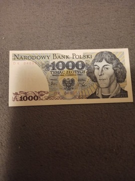 Banknot 1000zł Mikołaj Kopernik 1982r stan UNC