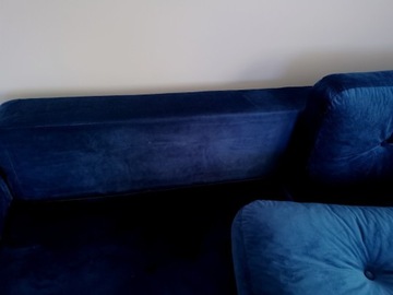 Sofa welurowa niebieska 
