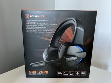 Real-EL Słuchawki gamingowe GDX-7620 dla graczy Online muzyka RGD