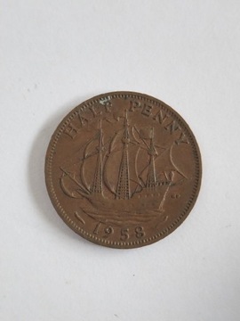 Wielka Brytania Half Penny 1958