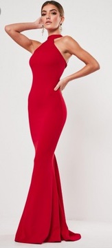  Nowa Czerwona sukienka Maxi wieczorowa  L