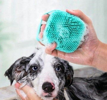 Silikonowa szczotka do kąpielido kąpieli do masażu   zwierząt