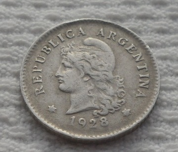 Argentyna Republika 10 centavo 1928 KM# 35