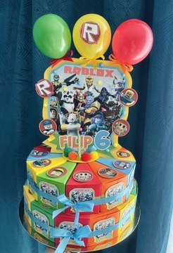 Tort papierowy urodziny dla chłopca personalizacja