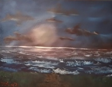 Obraz olejny na płótnie "Morze za mgłą"