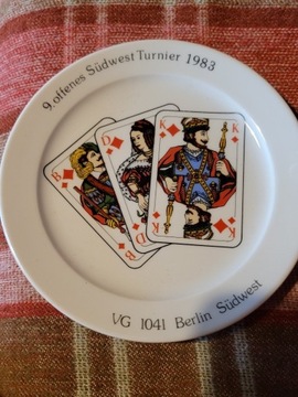 Talerz brydż turniej porcelana Schoenwald 