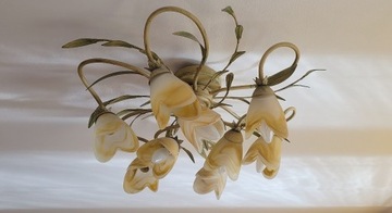 Duży stylowy Żyrandol imitujący Liście i Kwiaty