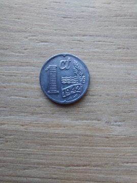 Holandia 1 cent 1942 st -I/+II okupacja niemiecka