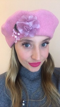 Beret „Pink b.” Mad Hatter 