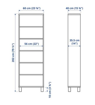 4 REGALY IKEA BESTA + fronty bialy polysk Selsviken STAN SUPER