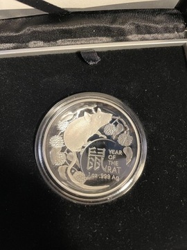 Rok szczura myszy LUNAR moneta srebrna 1oz proof