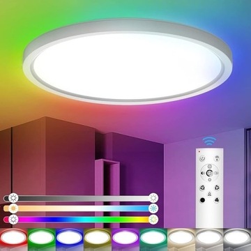 IAB Lampa sufitowa LED RGB,  z pilotem