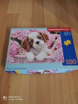 Puzzle Castorland 180 szt. Pup in Pink Flowers