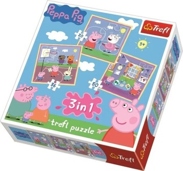 Puzzle Świnka Peppa (Peppa Pig 3in1)