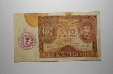 Stary banknot polski 100 złotych rzadki