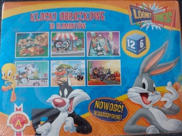 Klocki obrazkowe sześcienne Looney tunes 