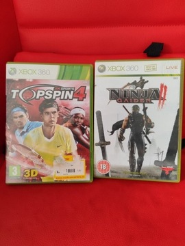 Dwie gry na Xbox 360 w bardzo dobrym stanie Ninja gaiden 2 i top spin 4