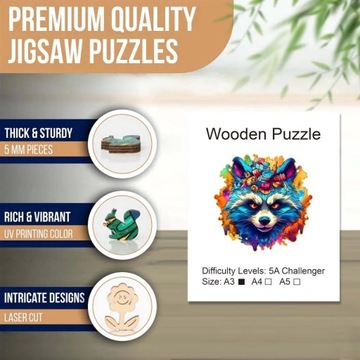 Puzzle drewniane - świetna jakość - SZOP - NOWE