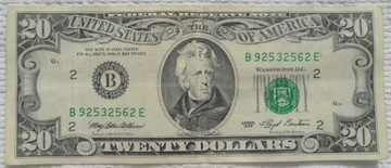 USA Andrzej Jackson $ 20 dolarów 1993 B2 New York