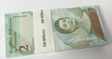 Paczka bankowa Wenezuela 2 bolivares 2018 UNC 