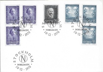 FDC Szwecja 1970 Nobliści 1910 Nobel nauka chemia