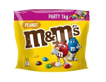 M&M PARTY DUŻA PACZKA DRAŻY Z ORZESZKIEM 1kg M&M'S